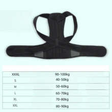 ComfortFit Unisex Posture Corrector - Adjustable, Breathable Orthopedic Brace - Seamless Design, Supports Upper Back, Spine, Neck And Shoulders - Suitable For Daily Wear, Stabilizes Collarbone - Promotes Healthy Posture, Prevents Hunchback - Plus Size - Black - View 8