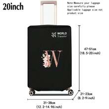 1pc Luggage Cover Non-Woven Suitcase Protector Baggage Dust Cover Suitable For 20-30 Inch Trolley Case Scratch-Resistant Luggage Protector Covers Rose Gold Initial Letter Pattern Travel Accessories Back To School Essentials
