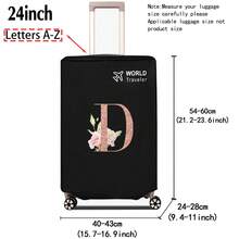 1pc Luggage Cover Non-Woven Suitcase Protector Baggage Dust Cover Suitable For 20-30 Inch Trolley Case Scratch-Resistant Luggage Protector Covers Rose Gold Initial Letter Pattern Travel Accessories Back To School Essentials
