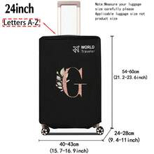 1pc Luggage Cover Non-Woven Suitcase Protector Baggage Dust Cover Suitable For 20-30 Inch Trolley Case Scratch-Resistant Luggage Protector Covers Rose Gold Initial Letter Pattern Travel Accessories Back To School Essentials