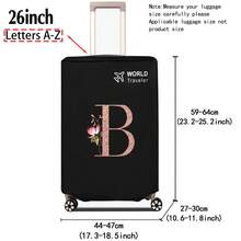 1pc Luggage Cover Non-Woven Suitcase Protector Baggage Dust Cover Suitable For 20-30 Inch Trolley Case Scratch-Resistant Luggage Protector Covers Rose Gold Initial Letter Pattern Travel Accessories Back To School Essentials