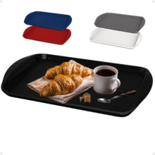 Kit com 12 Bandejas Multiuso Retangular 44x30,7 cm Resistente Restaurante Self Service Fast Food - Vermelho - Visão 5