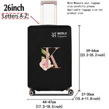 1pc Luggage Cover Non-Woven Suitcase Protector Baggage Dust Cover Suitable For 20-30 Inch Trolley Case Scratch-Resistant Luggage Protector Covers Rose Gold Initial Letter Pattern Travel Accessories Back To School Essentials