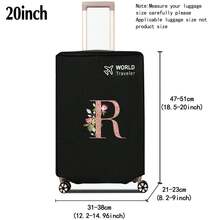 1pc Luggage Cover Non-Woven Suitcase Protector Baggage Dust Cover Suitable For 20-30 Inch Trolley Case Scratch-Resistant Luggage Protector Covers Rose Gold Initial Letter Pattern Travel Accessories Back To School Essentials