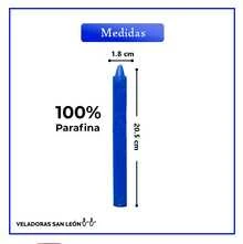 15 pz De Velas Azul Rey Largas De Apagón o Lápiz De Parafina Para Bodas, Decoración,  Iglesias, Cena Romántica ,Meditación, Festivales, Halloween, Decoración Del Hogar, Rituales, Altares, Festividades, Regalos, Navidad, Año Nuevo, Iluminación De Emergencia En Hogares, 100% Parafina - Azul - Ver 2