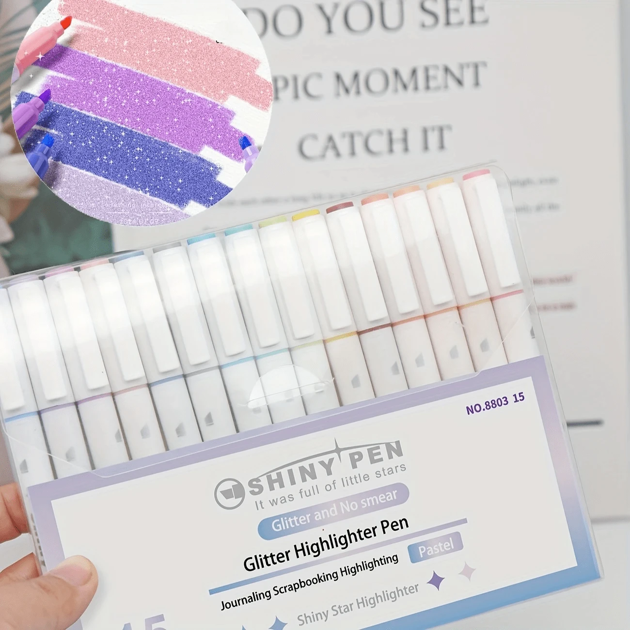 1Set Classic Marker Pen, 6-Color Diagonal Colored Marker Pen, Thick Headed Fluorescent Office Label Pen Back To School - Multicolor - View 1