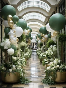 Sage Green Platinum Balloon Wreath Arch Set With Balloon Box For Birthday Baby Shower, Baby Birthday Party, Baby Theme Party - Multicolor - View 6