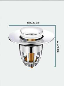 1pc Universal Bathroom Sink Stopper With Hair Catcher, Spring Core Bathtub Drain Cover, Plastic Core Pop Up Sink Plug, Basin Drain Strainer, Press Type Sink Plug, Bathroom Accessories, Bathroom Supplies