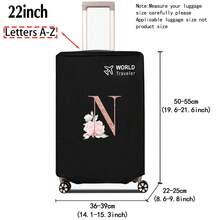 1pc Luggage Cover Non-Woven Suitcase Protector Baggage Dust Cover Suitable For 20-30 Inch Trolley Case Scratch-Resistant Luggage Protector Covers Rose Gold Initial Letter Pattern Travel Accessories Back To School Essentials