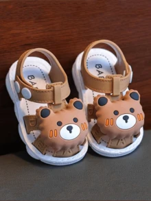 女童凉鞋夏季新款公主凉鞋1-2-6岁儿童软底防滑小女孩蝴蝶结沙滩鞋 - 卡其色 - 查看 2