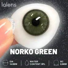 Lentes de contacto de color verde Lalens, hermoso maquillaje con diámetro de 14.20mm para uso semestral, lentes de contacto de color natural azul, gris y marrón para ojos marrones claros, con efecto de ojos grandes y círculos negros, lentes cosméticos suaves