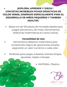 500 ficha didáctica colores tarjetas escolares para educación visual materiales seguros paquete de 500 piezas ideal para grupos y actividades educativas - Verde - Ver 2