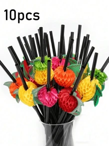 10-500 piezas Pajitas de plástico negras flexibles, pajitas de fiesta onduladas, pajitas de plástico para beber, agitadores de café y cócteles, accesorios para bebidas, para batidos, smoothies, boba, té de burbujas, café con hielo, perfectas para casa, camping, picnic, fiestas, suministros para fiestas, uso doméstico, útiles escolares, vuelta al cole