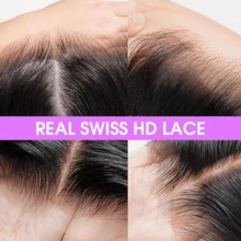 13x6 巴西原生发深波浪蕾丝前假发 200% 密度 28 英寸卷发真人发假发 女士自然黑色高清透明蕾丝无胶前假发 混合真人发 预拔婴儿发