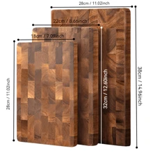 1 Tabla de cortar de madera de acacia empalma, esencial para la cocina de casa, madera sólida, con doble cara utilizable, tabla de cortar para la cocina