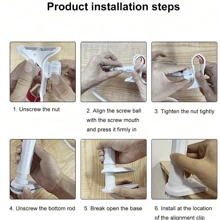 1 pieza Nuevo soporte de teléfono de acero al carbono reforzado, soporte de teléfono giratorio 360° con base espiral flexible - Compañero de mesita de noche perfecto para smartphones