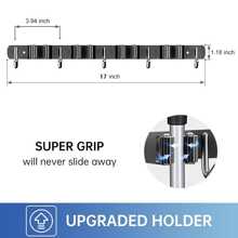 1pc Mop And Broom Holder, Wall Mount 4 Racks And 5 Hooks Broom Organizer, Tool Storage Racks, Stainless Steel Heavy Duty Hooks, For Home Kitchen Garden Laundry Garage