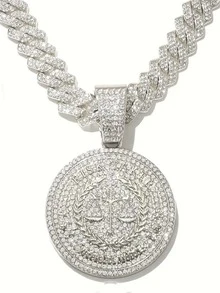 1pc Metallic Scale Pattern Pendant, Hip Hop Street Style Necklace Jewelry, Dance Accessories Gift - Libra Pendant Necklace - View 10