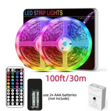 HBOWMDJIA RGB LED Strip Light, With 44key Remote Control, Can Adjust Color And Brightness, Very Easy To Install, Smart APP Controlled LED Lights For Home Interior Decoration, Festival Atmosphere Light, Party Atmosphere Light, Fun Light Wall Decor Halloween Decor Gift - New Controller - View 9