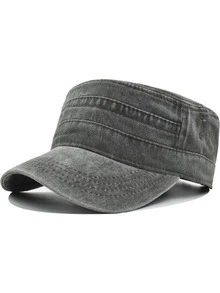 1 件水洗棒球帽，男女通用，做旧帽子，户外运动防晒太阳帽，卡车司机帽，时尚休闲纯色平顶帽，适合送给亲戚朋友、爸爸、妈妈的礼物 - 彩色 - 查看 6