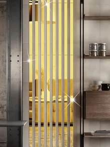 10/20 peças de azulejos de espelho - Adesivo de parede de espelho autoadesivo, moderno e minimalista em formato de tira (não é de vidro) Folhas de espelho de acrílico longas e removíveis sem moldura, reutilizáveis, decoração moderna para sala de estar, quarto, banheiro, escritório, adesivos, decalques de parede, decalques de vinil para decoração de casa, decorações de verão para refrescar sua casa, adesivos de decoração de feriado, presente de aniversário, formatura, volta às aulas