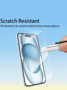 5pcs Tempered Glass Screen Protector, Compatible With IPhone 17, 16, 16 Plus, 16 Pro, 16 Pro Max, 15, 14, 13, 12, 11 Pro Max, X, XS, XR, Mini, 7, 8, 14 Plus, Also Compatible With 14, 15 Pro Max. Birthday Gift, Gift For Family And Friends, Mobile Phone Screen Protector, Mobile Phone Accessories. - Clear - View 3