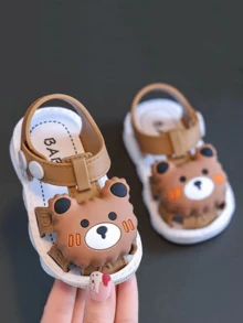 女童凉鞋夏季新款公主凉鞋1-2-6岁儿童软底防滑小女孩蝴蝶结沙滩鞋 - 卡其色 - 查看 4