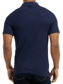 2 Pack Men's Polo Shirt Cotton S-3XL Regular Big & Tall Half Button Front Short Sleeve Polo Shirt Plain Stylish Breathable Sports Workout Top, Classic Casual Top For Golf Outdoor Sports, Summer Outfits Menswear For Daily Streetwear - 藏蓝色 - 查看 4