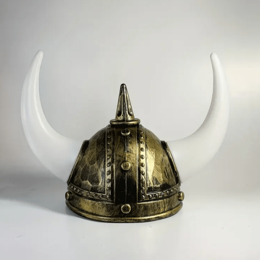 1pc Authentic Viking Helmets - Antique Gold And Silver With Intricate Details, Perfect For Cosplay, Halloween, Themed Parties And Stage Shows - Hand Wash Only, Durable Plastic, Halloween Costumes
