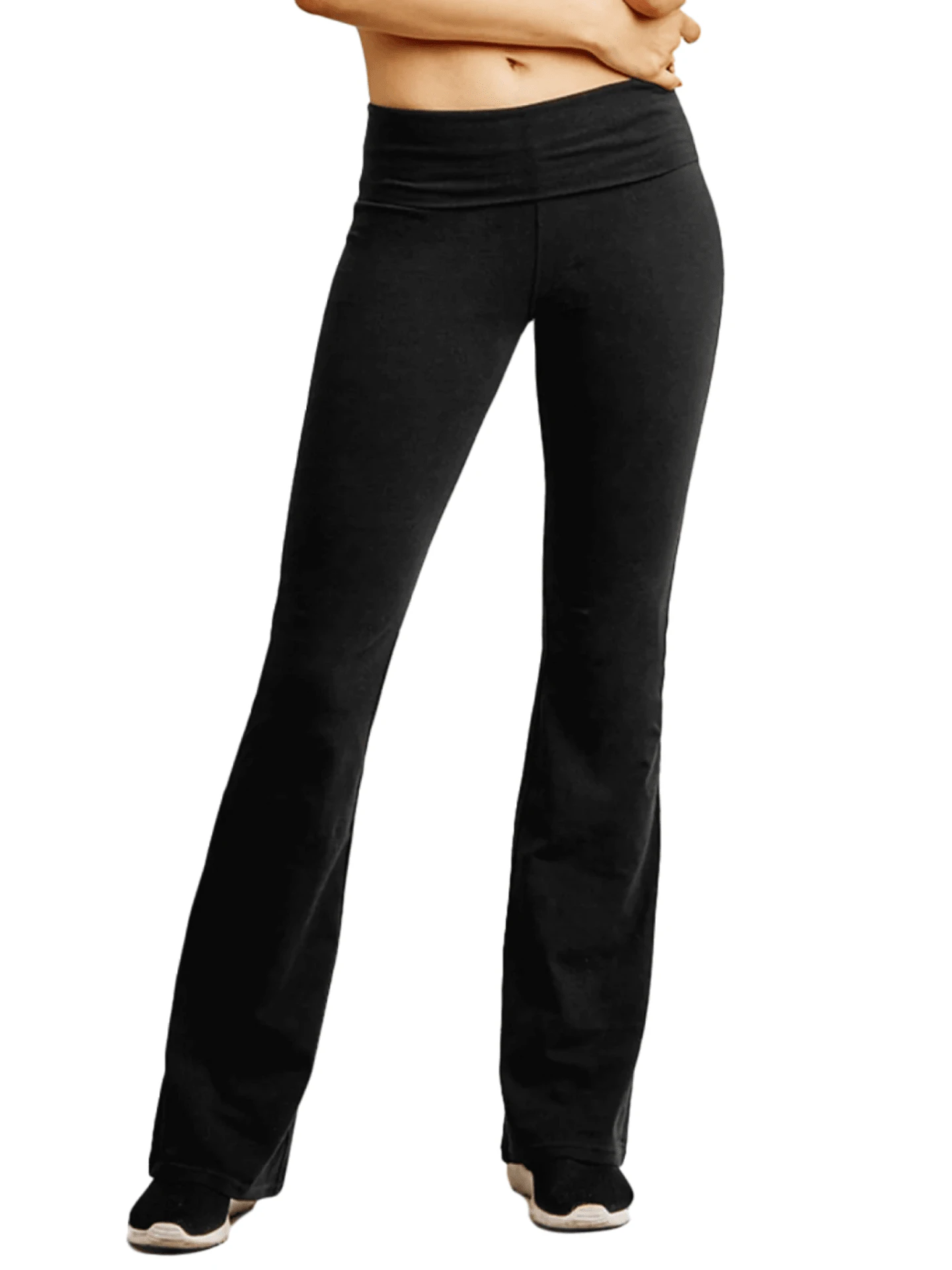 Women's Yoga Pants Cotton Flare Bootcut High Waist Tummy Control Soft Leggings Cozy Wide Leg Pants Comfy Stretch LooseCasual Pants Breathable Running Workout Lightweight Pants Womenswear Activewear - 黑色 - 查看 1