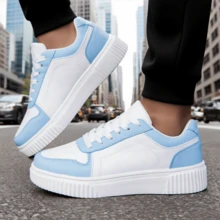 Unisex Canvas Sneakers, Casual Skateboard Shoes, Couples Shoes, Student Shoes, Color Block Flat Shoes, Men's Sports Shoes