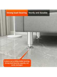 4 piezas de patas de muebles ajustables de metal - Patas de gabinete de acero inoxidable de alta resistencia con acabado cepillado para sofá, cama, mesa, uso en el hogar y la oficina - Multicolor - Ver 5