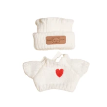 [Clothes Only] 1st/2nd Generation Blind Box Labulabu Party Figurine Clothes - Labulabu Heart Sweater, Bear Logo Hat (Doll Not Included) - Multicolor - View 5