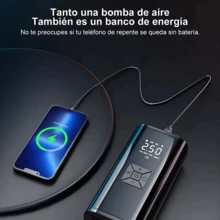 Inflador de neumáticos portátil,Accesorios para auto, compresor de aire portátil inalámbrico recargable color negro para auto,BOMBA DE AIRE PARA AUTOMOVIL INALAMBRICA , DISPLAY DIGITAL,Adecuado para neumáticos de coche, moto, bicicleta, baloncesto, fútbol, pequeños juguetes hinchables, etc., y también se puede utilizar como manómetro de neumáticos,6000mAh,Se puede cargar para teléfonos móviles y tiene función de linterna,CQ-03 - Inalámbrico - Ver 8