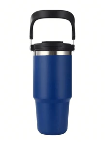 1 件 20/30 盎司不锈钢玻璃杯，带盖和手柄 - 双层隔热，可保温/保冷咖啡杯，防漏，真空隔热，户外容量大