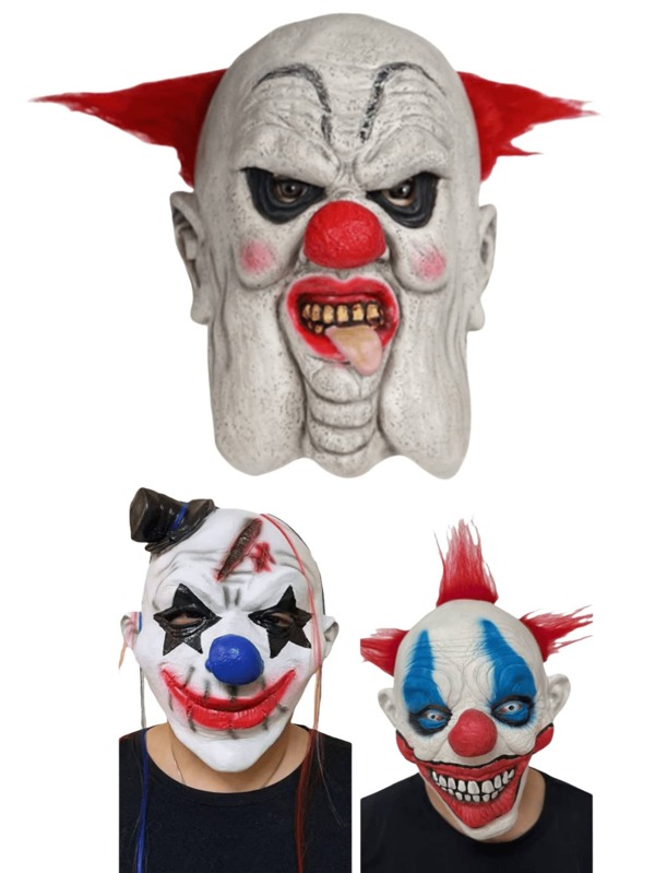 1 pièce Masque de Cosplay de Clown à l'Âme Brisée Ensanglanté Horreur Masque de Cosplay de Clown Terrifiante Fête Fête Fête Cicatrice d'Horreur Masque de Thriller