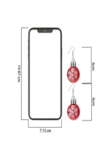 1pair Simple Snowflake Light Ball Pendant Earrings Ladies Christmas Decoration Gift