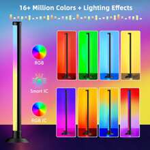 NBBUFF 2 Stücke LED Lichtleiste, RGB-IC LED Leuchten mit Fernbedienung und App-Steuerung, Desktop dekorative Stimmungsbeleuchtung, Musiksynchrone Stimmungsbeleuchtung, einstellbare Helligkeit, Farbe, Geschwindigkeit, USB betrieben für Schlafzimmer Nachttisch, E-Sport Zimmer, TV Hintergrundbeleuchtung, Tischlampe, Partybeleuchtung