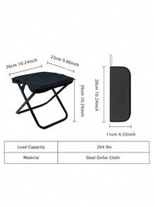 Outdoor Folding Chair, Portable Stool Suitable For Camping, Travel, Vacation And Fishing, With Adjustable Zipper Small Stool