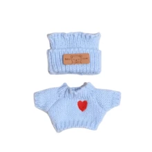 [Clothes Only] 1st/2nd Generation Blind Box Labulabu Party Figurine Clothes - Labulabu Heart Sweater, Bear Logo Hat (Doll Not Included) - Multicolor - View 4