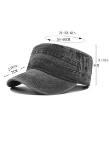 1 件水洗棒球帽，男女通用，做旧帽子，户外运动防晒太阳帽，卡车司机帽，时尚休闲纯色平顶帽，适合送给亲戚朋友、爸爸、妈妈的礼物 - 彩色 - 查看 7