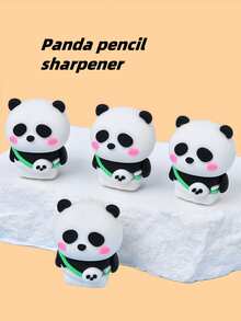 1pc/3pcs/5pcs Funny Creative Panda Pencil Maker, Luxurious Cool And Fashionable Stationery, Random Colors, Birthday Decoration Pen Sharpener With Novel Shapes, Peculiar And Unique Designs, Fun School Supplies And Teacher Reward Gifts, Kids Pencils, Cool Kids, Teacher Soft Stationery, Boy Gifts, Girl Gifts, Suitable For Graduation Season, Independence Day, Back To School Season - Multicolor - View 4