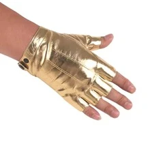 1 Paar Herren Handschuhe mit Streifen und halben Fingern aus glänzendem Leder, Modeaccessoire für Bühnenauftritte, Frühling/Sommer - Halbfingerhandschuhe für Herren - Übersicht 8