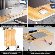 REFGY Laptop Desk Foldable Bed Tray Table For Small Piece, Adjustable Laptop Desk For Bed Anti-Slip For Reading Writing Eating Watching