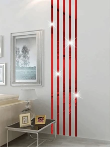 10/20 peças de azulejos de espelho - Adesivo de parede de espelho autoadesivo, moderno e minimalista em formato de tira (não é de vidro) Folhas de espelho de acrílico longas e removíveis sem moldura, reutilizáveis, decoração moderna para sala de estar, quarto, banheiro, escritório, adesivos, decalques de parede, decalques de vinil para decoração de casa, decorações de verão para refrescar sua casa, adesivos de decoração de feriado, presente de aniversário, formatura, volta às aulas