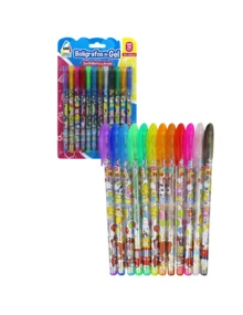 12 Pluma Gel Metálico Oficina Escolar - Multicolor - Ver 1