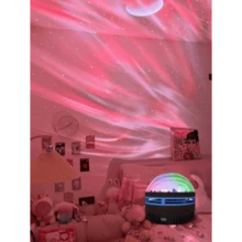 1pc Northern Lights LED Decorative Lamp, Dreamlike Aurora Pattern Ball Shaped Atmosphere Projector, Color Adjustable With Remote Control, Suitable For Holiday Decoration Effects Background, Room Decoration, Birthday Party Effects Led Lights Night Light Halloween Lights