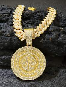 1pc Metallic Scale Pattern Pendant, Hip Hop Street Style Necklace Jewelry, Dance Accessories Gift - Libra Pendant Necklace - View 7