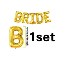 1 套 16 英寸银色/金色/玫瑰金“BRIDE”字母铝箔气球适用于单身派对、婚礼装饰、新娘气球 - 彩色 - 查看 11
