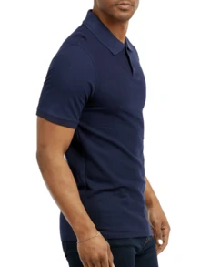 2 Pack Men's Polo Shirt Cotton S-3XL Regular Big & Tall Half Button Front Short Sleeve Polo Shirt Plain Stylish Breathable Sports Workout Top, Classic Casual Top For Golf Outdoor Sports, Summer Outfits Menswear For Daily Streetwear - 藏蓝色 - 查看 3